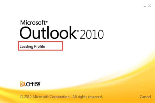 outlook 2016 will not open loading profile